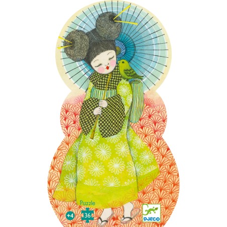 Puzzle Silhouette - Kokeshi – 36 Pièces - Jeux de société Enfants - Djeco