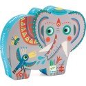 Puzzle Silhouette - Haathee Éléphant d'Asie - 24 Pièces - Djeco