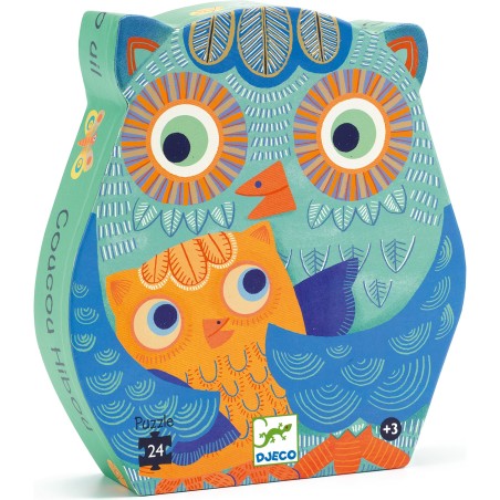 Puzzle Silhouette - Coucou Hibou - 24 Pièces - Jeux classiques - Djeco