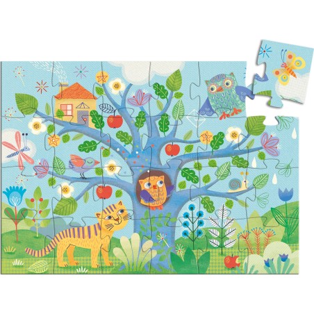 Puzzle Silhouette - Coucou Hibou - 24 Pièces - Jeux classiques - Djeco