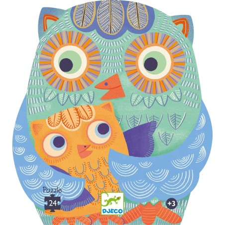 Puzzle Silhouette - Coucou Hibou - 24 Pièces - Jeux classiques - Djeco