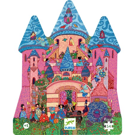 Puzzle silhouette - Château Féerique- 54 pièces - Jeux classiques - Jeux de société - Djeco