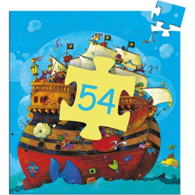 Puzzle silhouette - Le bateau de Barberousse- 54 pièces - Jeux classiques - Jeux de société - Djeco