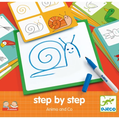Apprendre à dessiner Step by step Animals and Co - Djeco