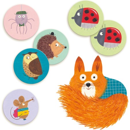 Mémo animaux couleur 32 pièces - jeu éducatif enfant - Djeco
