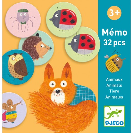 Mémo animaux couleur 32 pièces - jeu éducatif enfant - Djeco