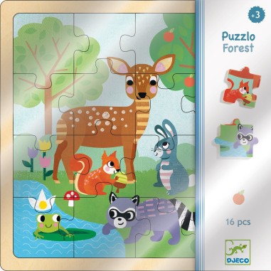 Puzzle cadre 16 pièces : puzzlo forest - Djeco