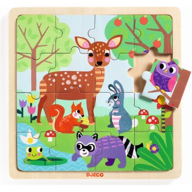 Puzzle cadre 16 pièces : puzzlo forest - Djeco