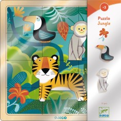 Puzzle cadre 15 pièces : puzzlo jungle - Djeco 2