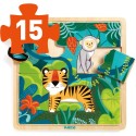 Puzzle cadre 15 pièces : Puzzlo Jungle - Djeco