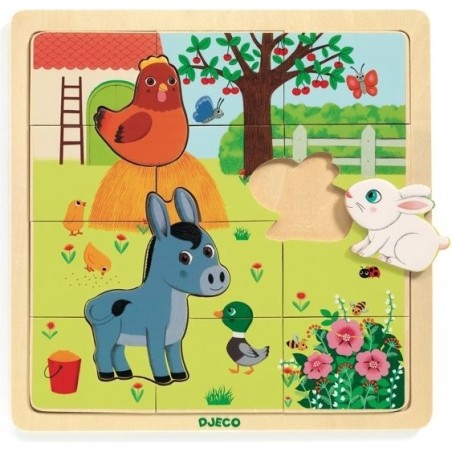 Puzzles Bois : Puzzlo Farm - Jeux de société - Djeco