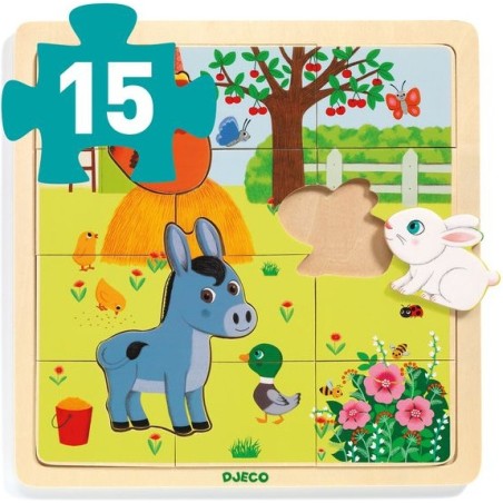Puzzles Bois : Puzzlo Farm - Jeux de société - Djeco