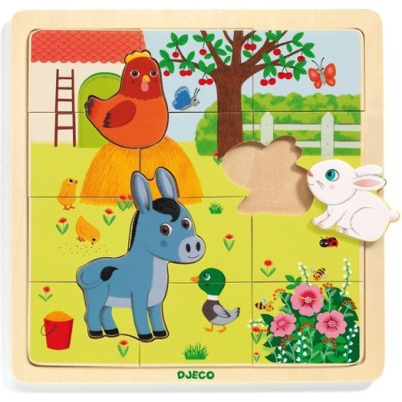 Puzzles Bois : Puzzlo Farm - Jeux de société - Djeco