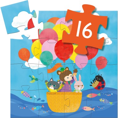 Puzzle Silhouette – La Montgolfière – 16 Pièces - Jeux enfants - Djeco