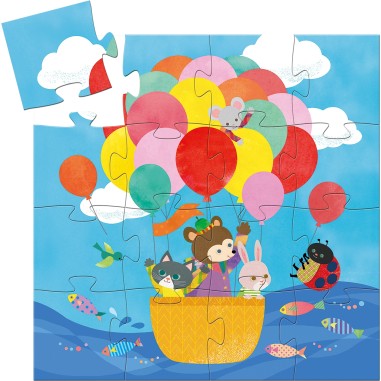 Puzzle Silhouette – La Montgolfière – 16 Pièces - Jeux enfants - Djeco
