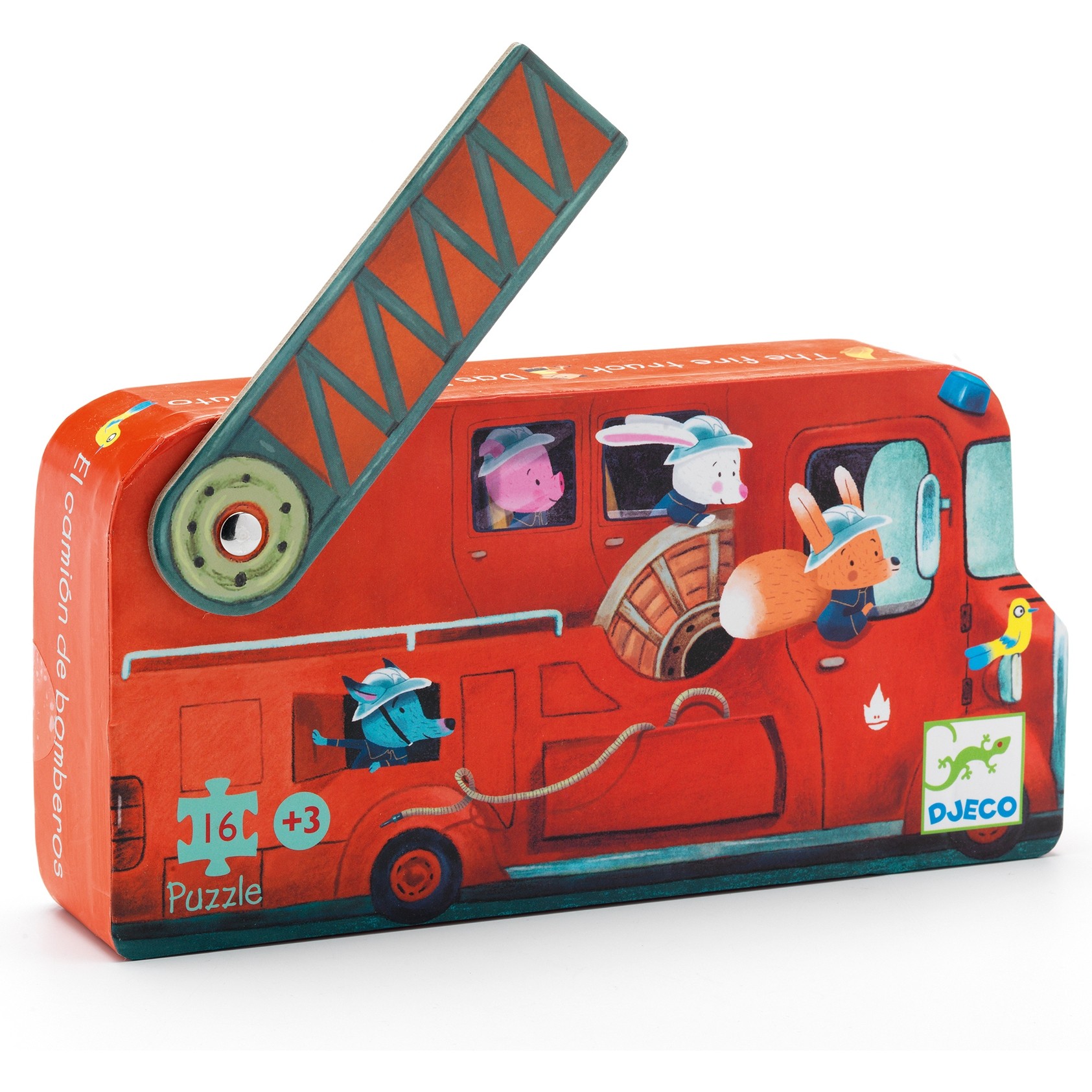 Le camion de pompier 16 pièces Puzzles Puzzles silhouettes Djeco