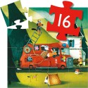 Puzzle silhouette - Le camion de pompier - 16 pcs - DJ07269 - Djeco