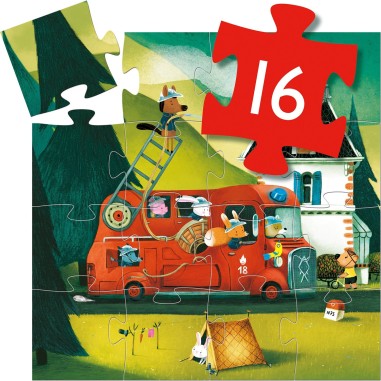 Puzzle Silhouette - Le Camion de Pompier - Jeux classiques - Djeco