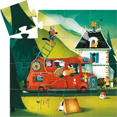 Puzzle Silhouette - Le Camion de Pompier - Jeux classiques - Djeco