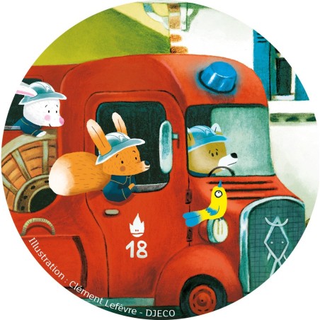 Puzzle Silhouette - Le Camion de Pompier - Jeux classiques - Djeco