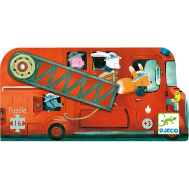 Puzzle Silhouette - Le Camion de Pompier - Jeux classiques - Djeco