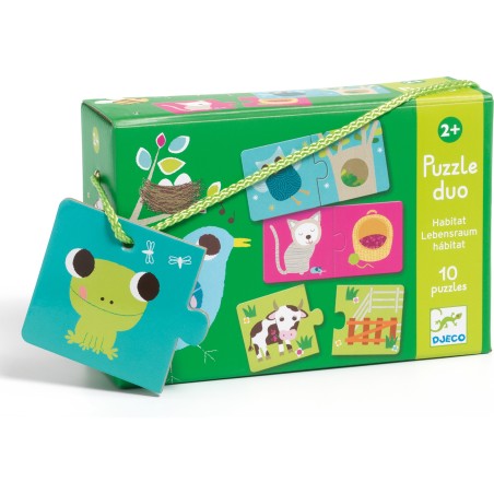 Puzzle duo habitat - jouet d'éveil et éducatif - Djeco