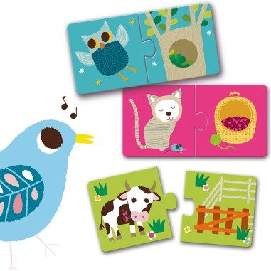 Puzzle duo habitat - jouet d'éveil et éducatif - Djeco