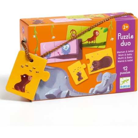 Puzzle duo maman bébé - jouet d'éveil et éducatif - Djeco