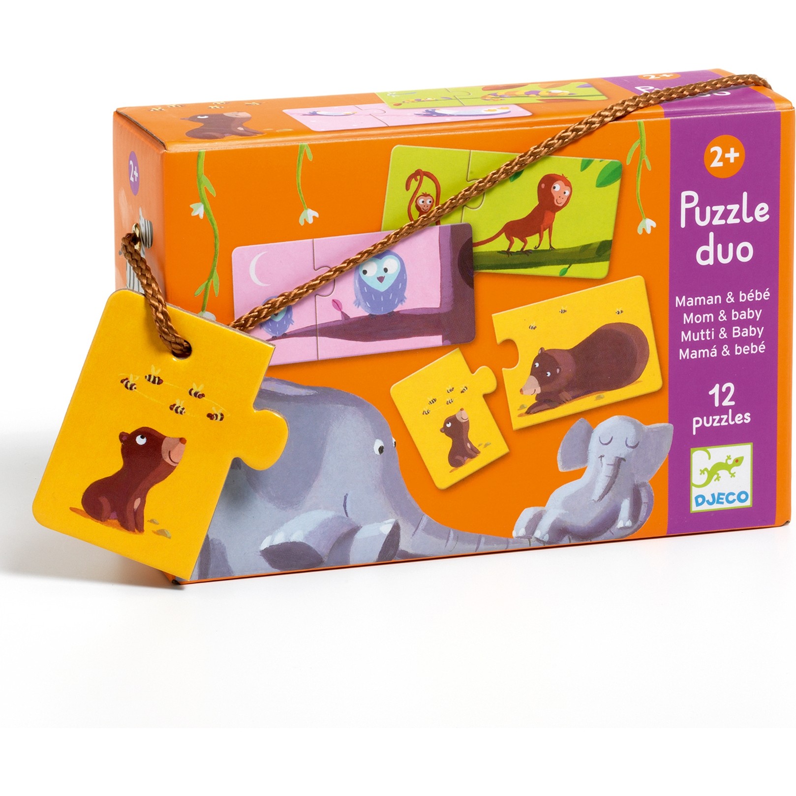 Puzzle duo maman bébé jouet d'éveil et éducatif Djeco