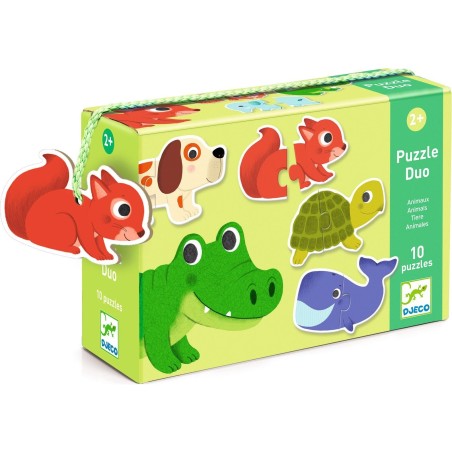 Puzzle duo animaux - jouet d'éveil et éducatif - Djeco