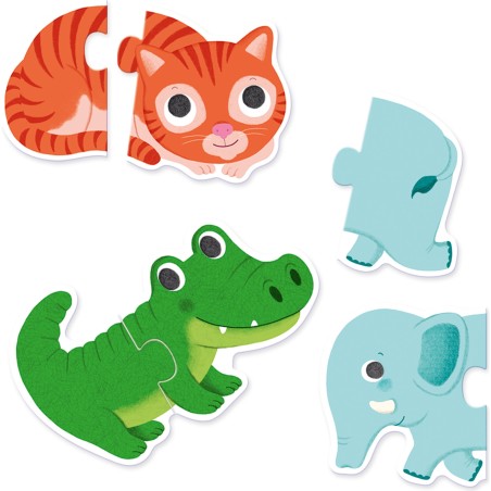 Puzzle duo animaux - jouet d'éveil et éducatif - Djeco