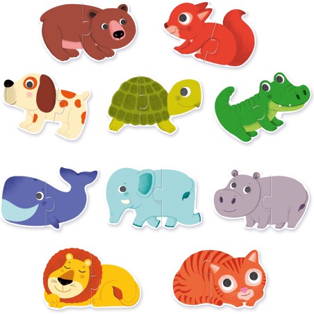 Puzzle duo animaux - jouet d'éveil et éducatif - Djeco