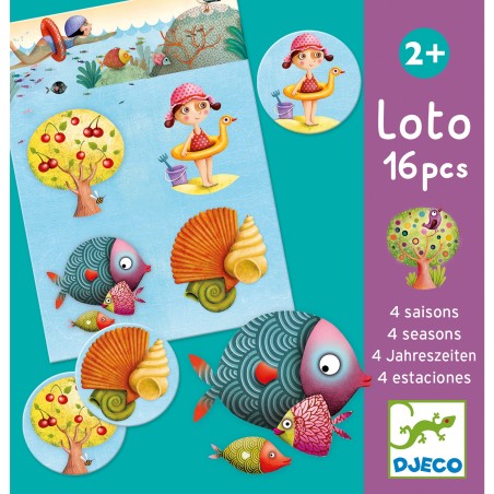 Loto des 4 saisons 16 pièces - jeu éducatif enfant - Djeco