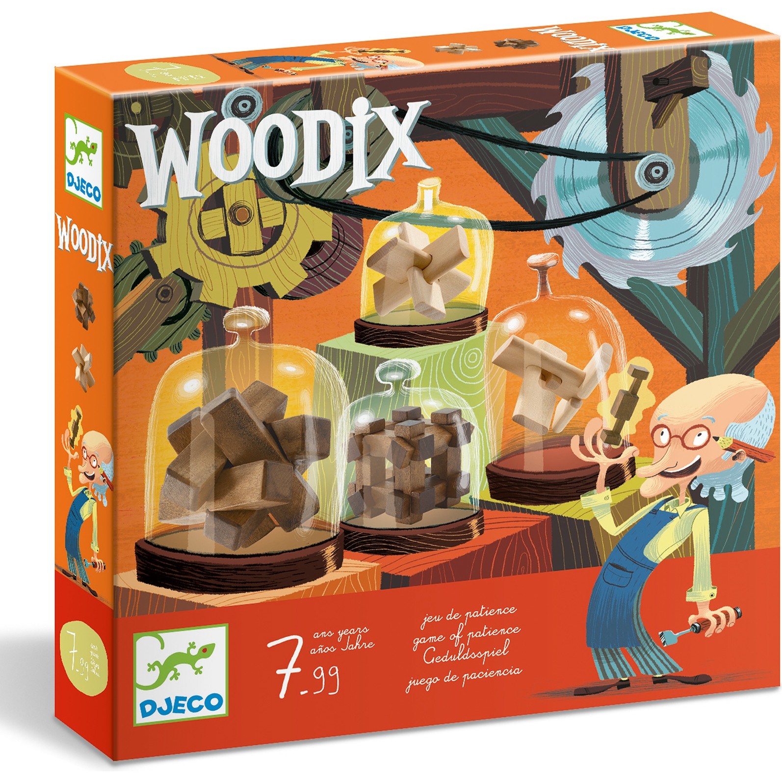 Cassetête en bois : ensemble de cassetête woodix Djeco