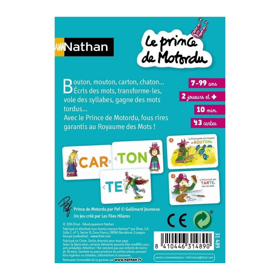 Nathan - Le Jeu de Société du Princes de Motordu - Apprentissage de la  Lecture - Développement du Vocabulaire - A Jouer en Famille pour 2 à 4  Joueurs