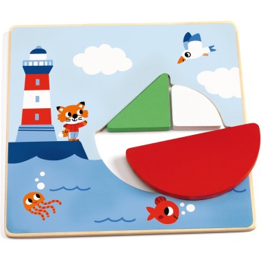 Jeu éducatif bois - Tangramini - Djeco