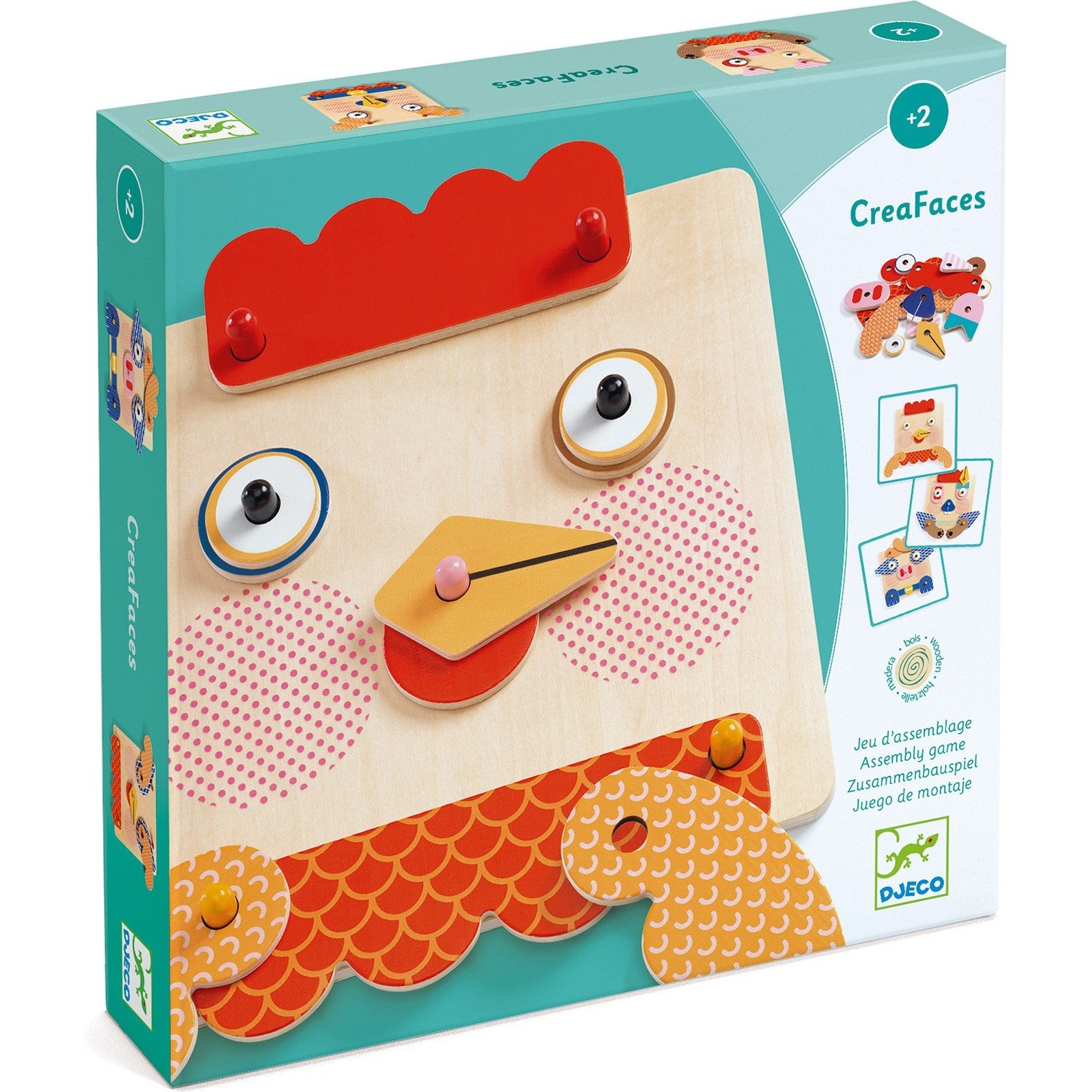 Creafaces puzzle et jouet à encastrer Djeco