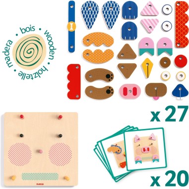 Creafaces - puzzle et jouet à encastrer - Djeco
