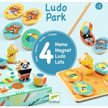 Jeu éducatif bois - LudoPark - 4 games - Djeco