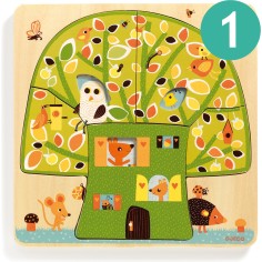 Puzzle Bois 3 Niveaux: Chez Nut - Jeu de société - Djeco 2