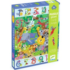 Puzzle géant ludique 1 à 10 Jungle - 54 pièces - Djeco