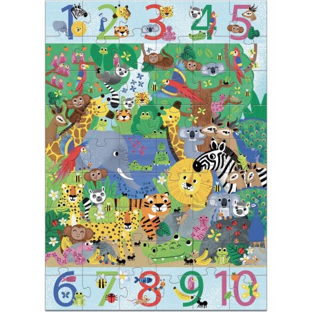Puzzle Geant: Geant 1 à 10 Jungle - Jeux enfants - Djeco