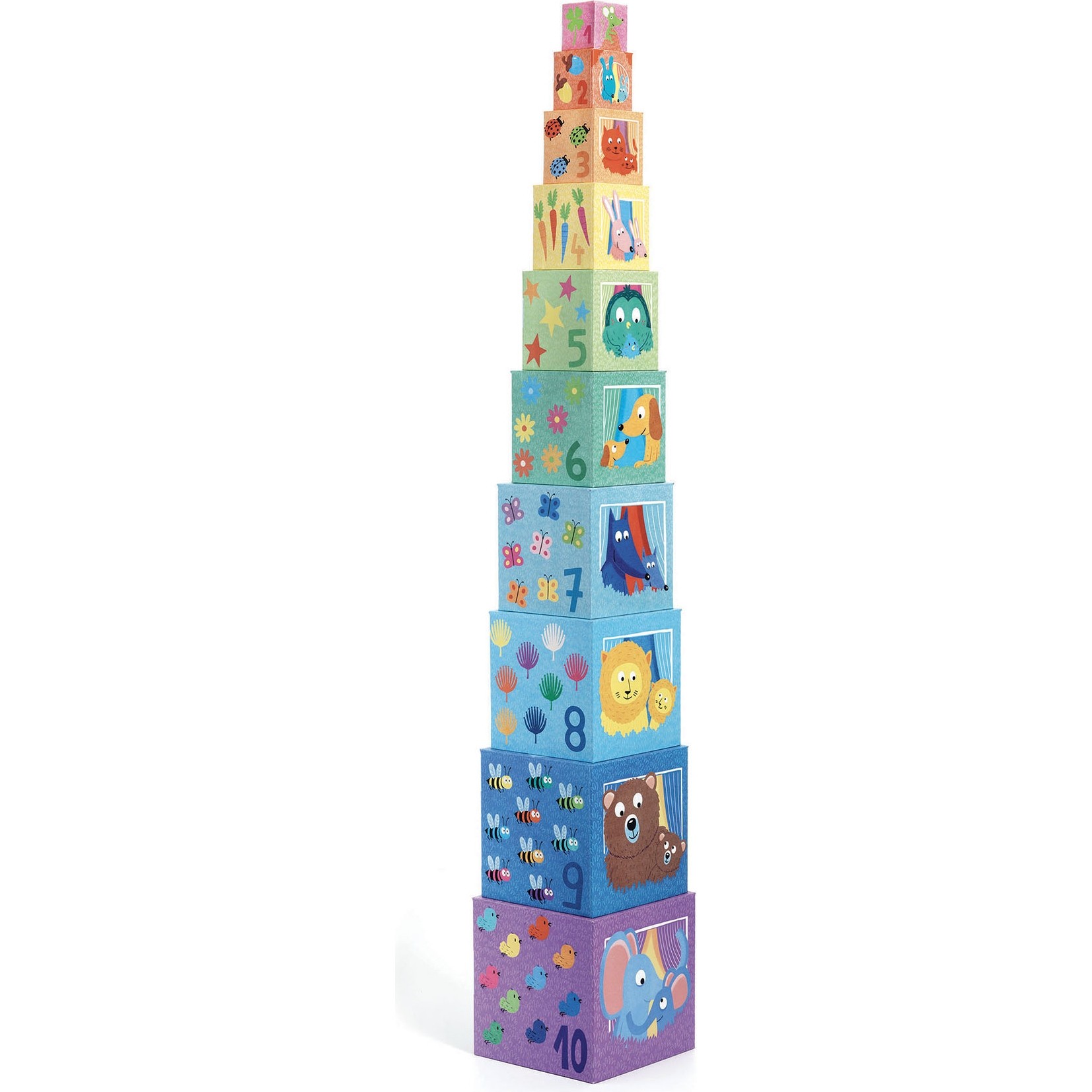 10 cubes Arc en ciel Djeco