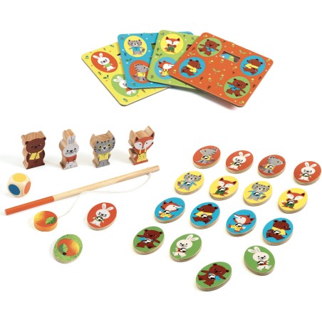 Ludo Wood 4 jeux Éducatifs : Mémo, Loto, Pêche & Parcours - Djeco