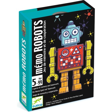 Mémo Robots - jeu de mémoire et de coopération - Djeco