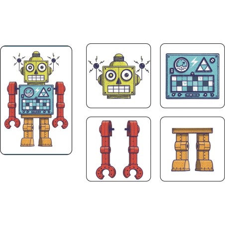 Mémo Robots - jeu de mémoire et de coopération - Djeco