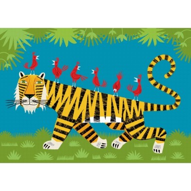 Puzzle en bois Le Tigre - 24 Pièces Boite Kraft - Puzzle Michèle Wilson