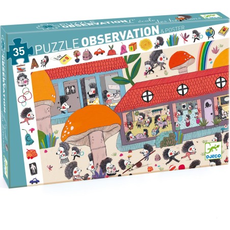 Puzzle Observation : L’Ecole des Hérissons – 35 Pièces - Jeux enfants - Djeco