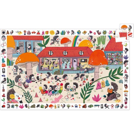 Puzzle Observation : L’Ecole des Hérissons – 35 Pièces - Jeux enfants - Djeco