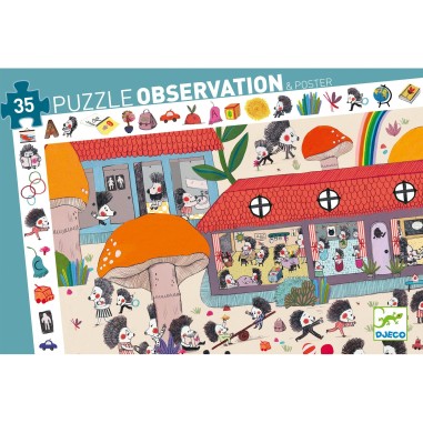 Puzzle Observation : L’Ecole des Hérissons – 35 Pièces - Jeux enfants - Djeco